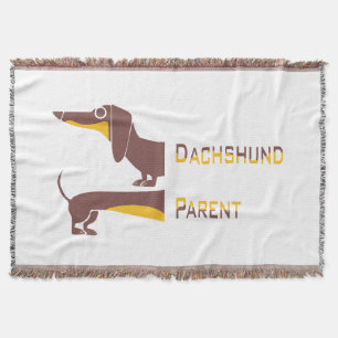 Funny cute dachshund for long dog parent throw blanket