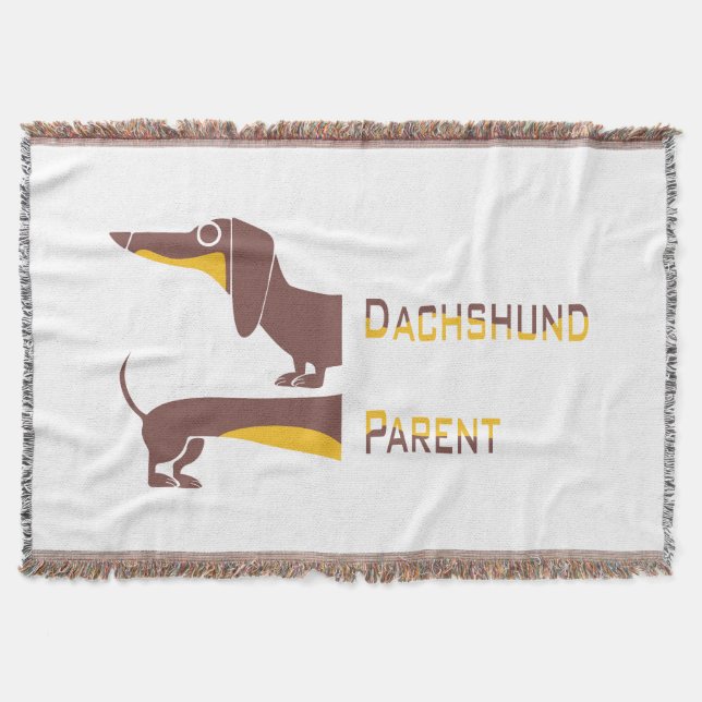 Funny cute dachshund for long dog parent throw blanket (Front)