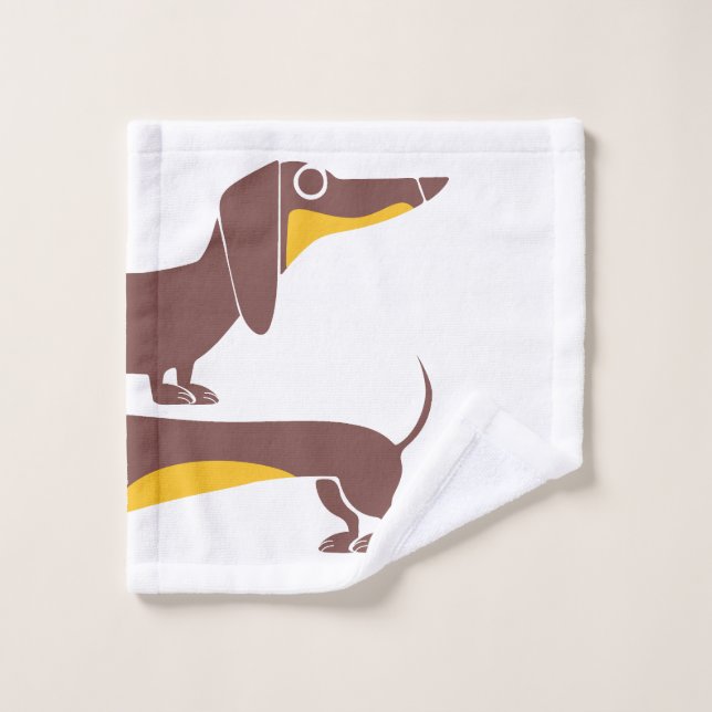 Funny cute dachshund for long dog parent wash cloth (Wash Cloth)