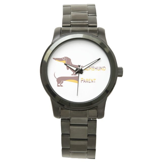 Funny cute dachshund for long dog parent watch (Front)