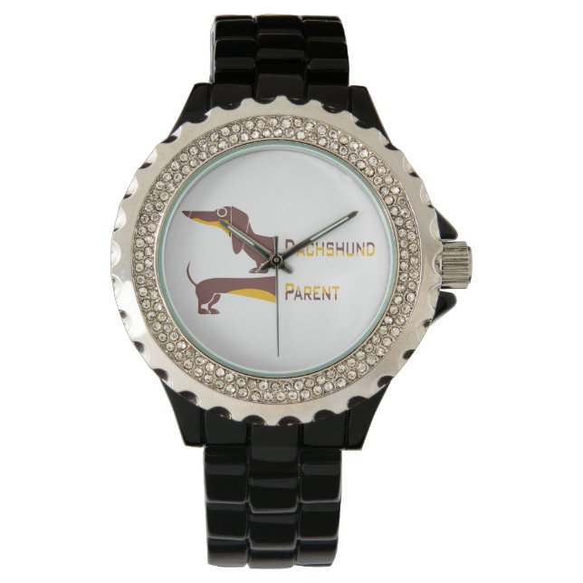 Funny cute dachshund for long dog parent watch (Front)