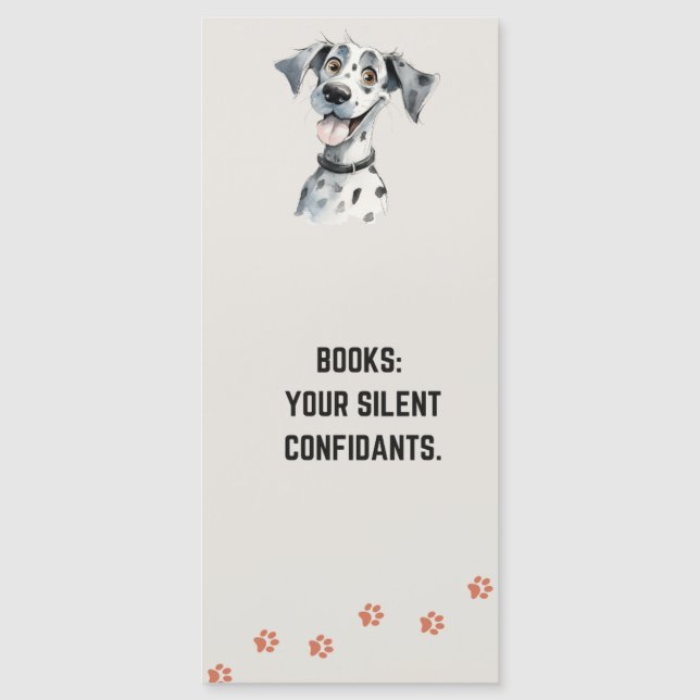  Funny Cute Dalmatian Dog Bookmark with Quote (Front)