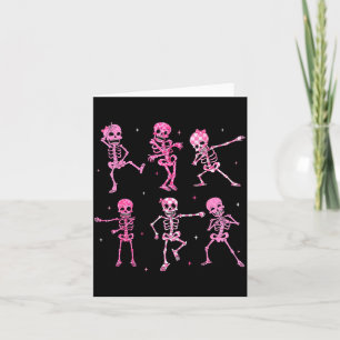Funny Cute Dancing Skeleton Halloween Costume Shir Card