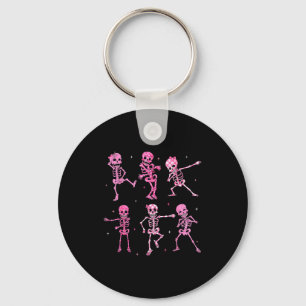 Funny Cute Dancing Skeleton Halloween Costume Shir Key Ring