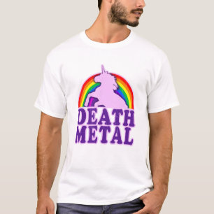 Funny Cute Death Metal Unicorn Rainbow T-Shirt