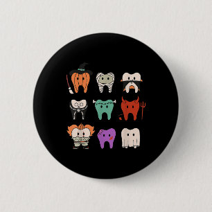 Funny Cute Dental Hygiene Monsters Teeth Squad Hal 6 Cm Round Badge