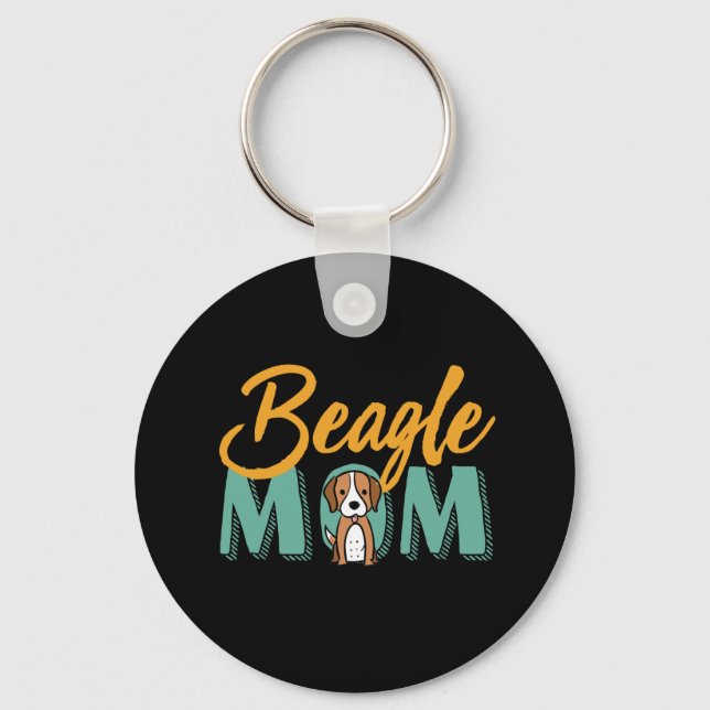 Funny Cute Dog Lover Puppy Pet Owner Beagle Mum Key Ring (Front)