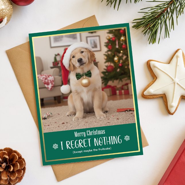 Funny Cute Dog Photo Christmas Holiday Postcard (Creator Uploaded)