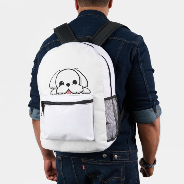 Funny Cute Dog Printed Backpack (Insitu (Model))