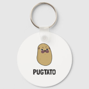 Funny Cute Dog Pug Potato Pets Adorable Dog Lover Key Ring