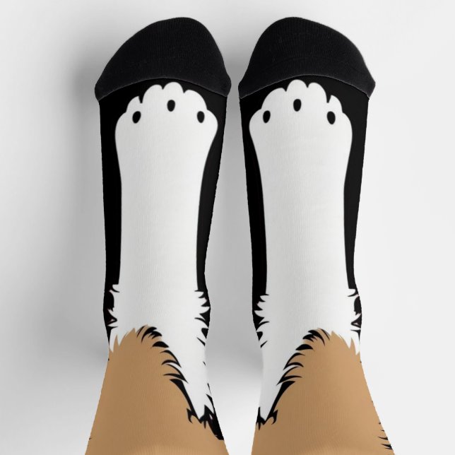 Funny cute dog puppy leg Feet paw Socks (Top)
