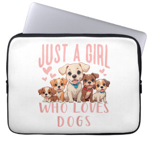 Funny Cute Dog Puppy Lover - Just A Girl Who Loves Laptop Sleeve
