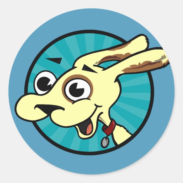 FUNNY CUTE DOG ROUND STICKERS (Front)
