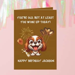 Funny Cute Dog Simple Birthday Greeting  Card
