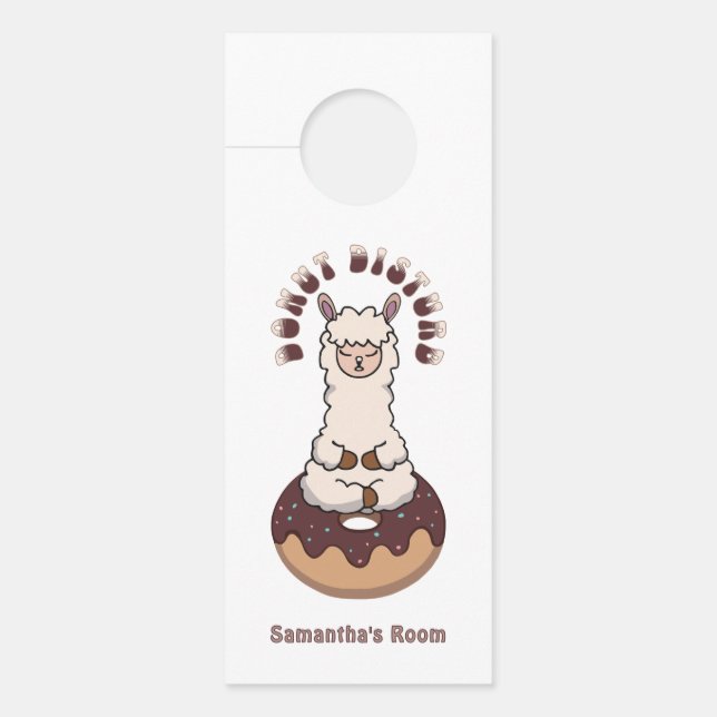 Funny Cute Doughnut Disturb Double Sided Personali Door Hanger (Front)