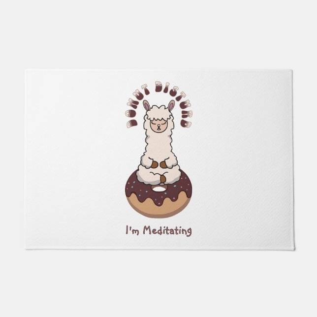 Funny Cute Doughnut Disturb Personalised  Doormat (Front)