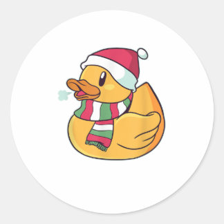 Funny Cute Dub Duck Christmas Classic Round Sticker