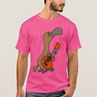 Funny Cute Duckbilled Platypus Playing Guitar T-Shirt