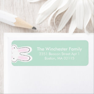 Funny cute Easter bunny seafoam mint green address