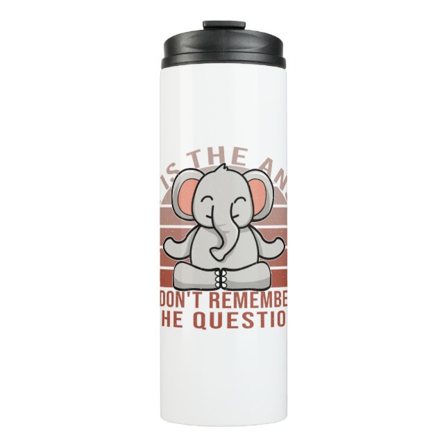 Funny cute elephant doing yoga. funny yoga design thermal tumbler (Front)