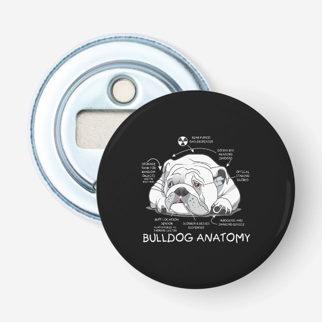 Funny Cute English Bulldog Anatomy Dog Biology Bottle Opener (Front)