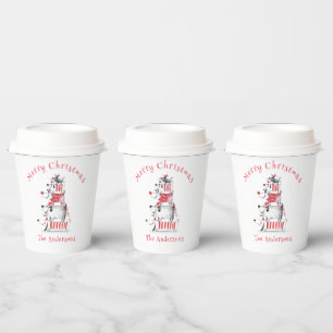 Funny Cute Festive Dogs Merry Christmas  Paper Cups