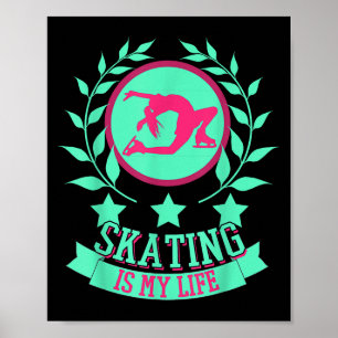 Funny Cute Figure Skater For Ice Skating Srt Gift Poster