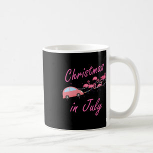 Funny Cute Flamingo Pink Camping Car Christmas In Coffee Mug