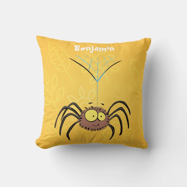 Funny cute fluffy spider cartoon cushion (Front)