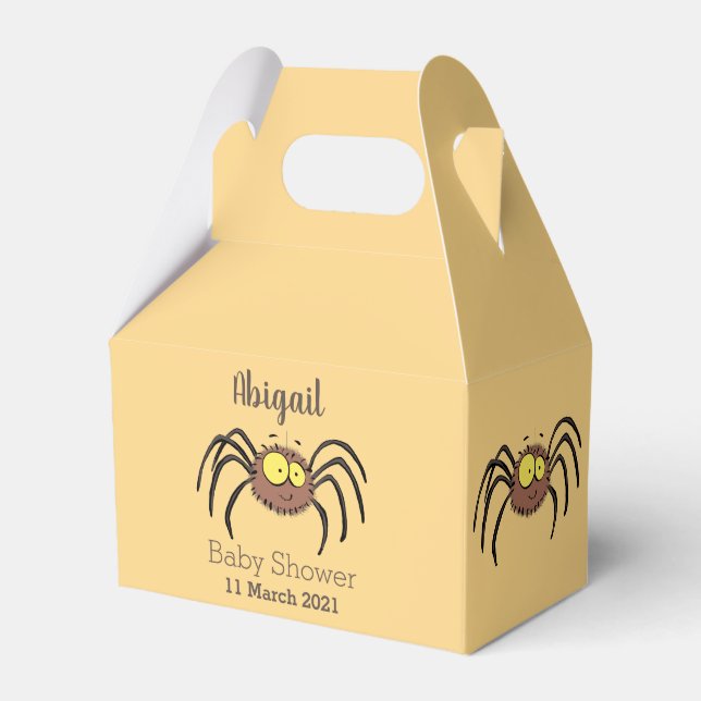 Funny cute fluffy spider cartoon favour box (Front Side)