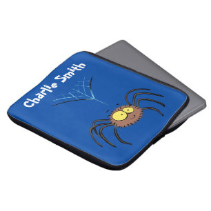 Funny cute fluffy spider cartoon laptop sleeve