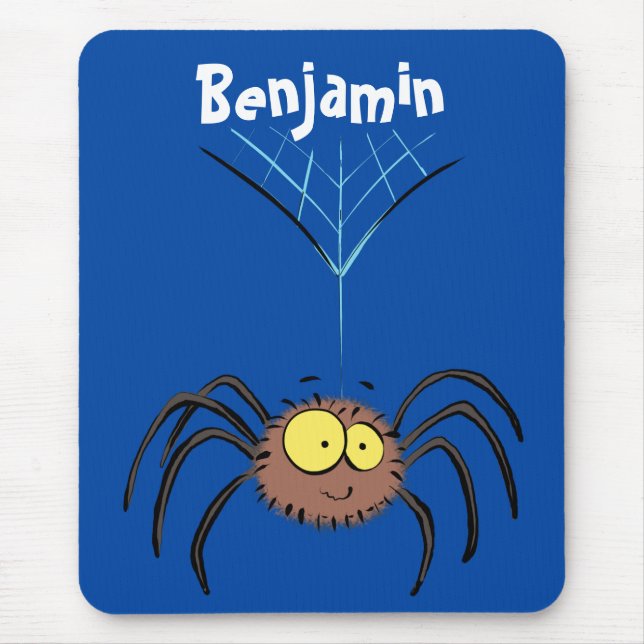 Funny cute fluffy spider cartoon mouse pad (Front)