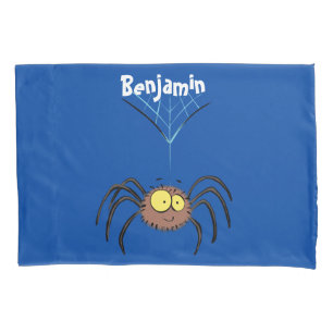 Funny cute fluffy spider cartoon pillowcase