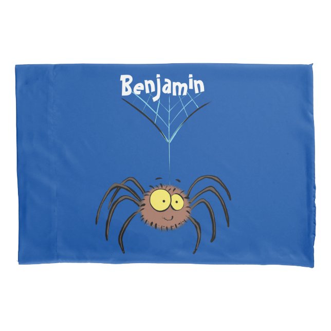 Funny cute fluffy spider cartoon pillowcase (Front)