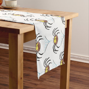 Funny cute fluffy spider cartoon short table runner