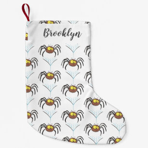 Funny cute fluffy spider cartoon small christmas stocking
