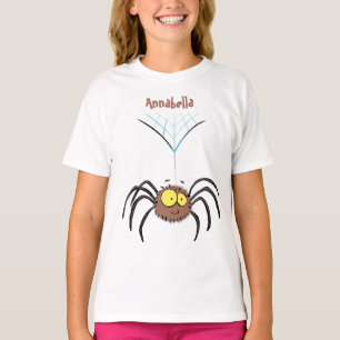 Funny cute fluffy spider cartoon T-Shirt