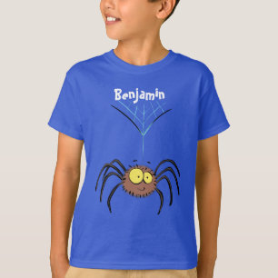 Funny cute fluffy spider cartoon T-Shirt