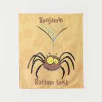 Funny cute fluffy spider cartoon