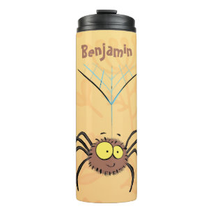 Funny cute fluffy spider cartoon thermal tumbler