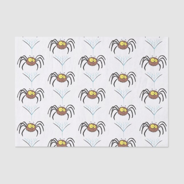 Funny cute fluffy spider cartoon tissue paper (Front)