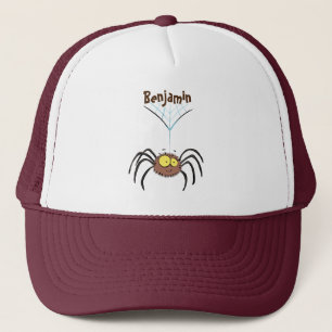 Funny cute fluffy spider cartoon trucker hat