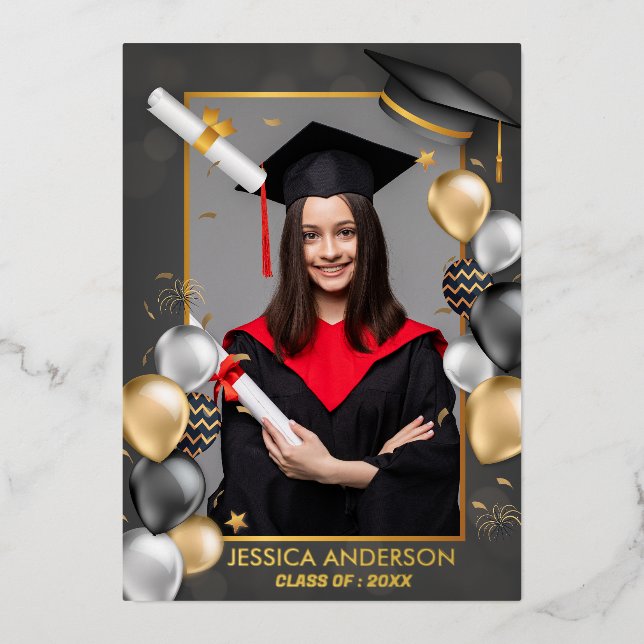 Funny Cute Frame Photo Graduation Party (Front)