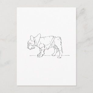 Funny Cute French Bulldog, Dog Humor Postcard
