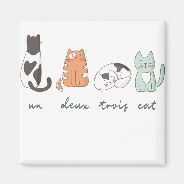 Funny Cute French Cat Magnet (Front)