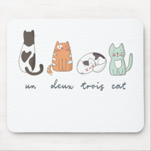 Funny Cute French Cat Mouse Pad