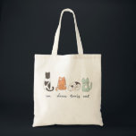 Funny Cute French Cat Tote Bag<br><div class="desc">Funny cute cats t-shirt. In french,  quatre (four) is pronounced 'CAT'.

Purr-fect for cat lovers and french students. Say thank you to your French teacher.</div>