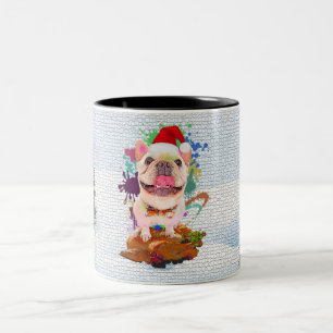 Funny Cute Frenchie Dog Yappy Christmas Two-Tone Coffee Mug