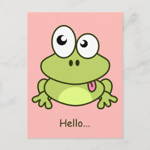 Funny cute frog cartoon kids postcard
