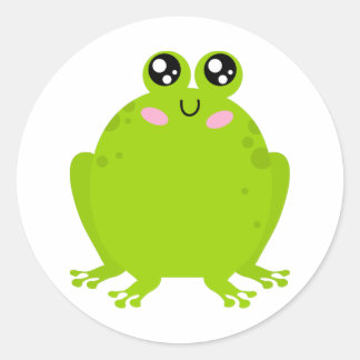 Funny Cute Frog Classic Round Sticker